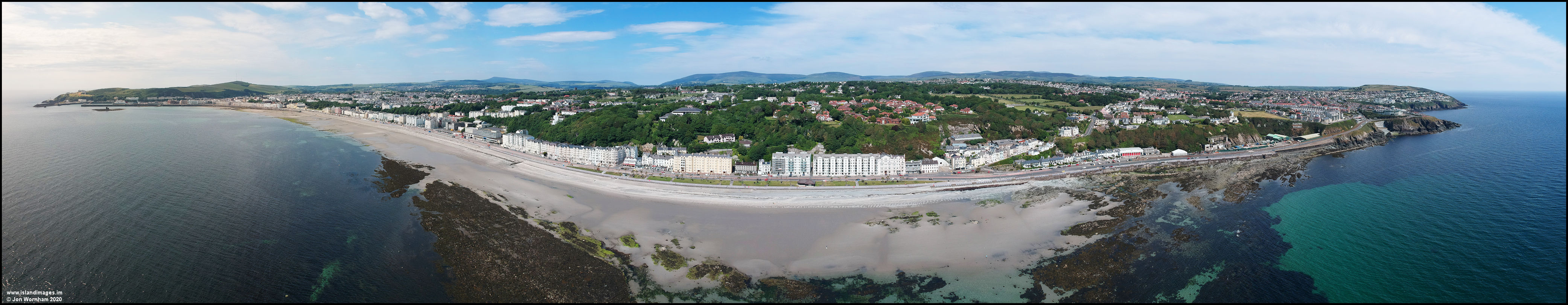 Aerial Panorama of Douglas Promenade, Isle of Man 14/6/20